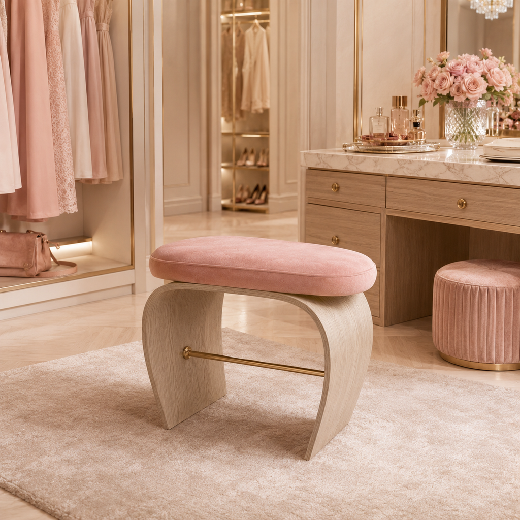 LdxcaHcv™ Veil Arc Vanity Stool