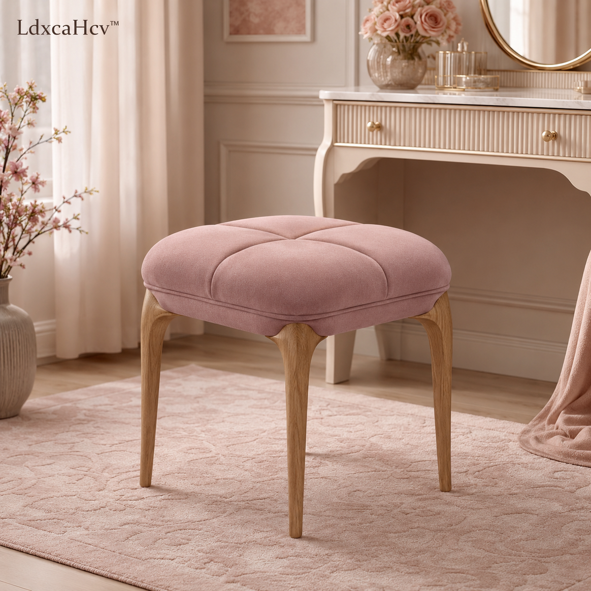 LdxcaHcv™ Fleur Tuck Vanity Stool