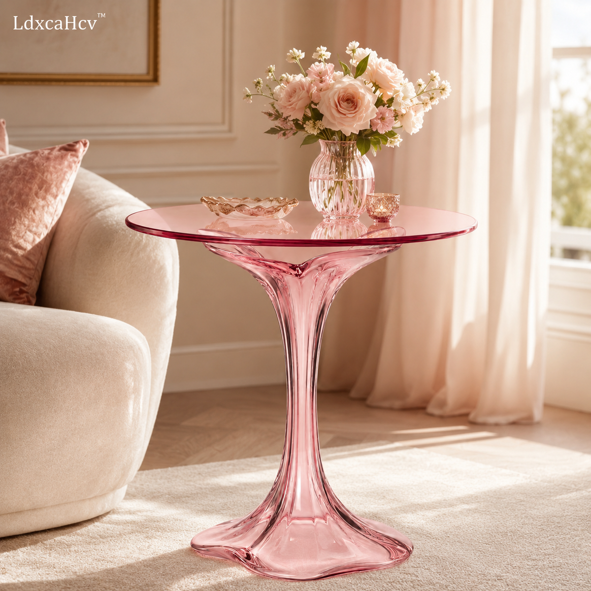 LdxcaHcv™ Roseglass Pedestal Table