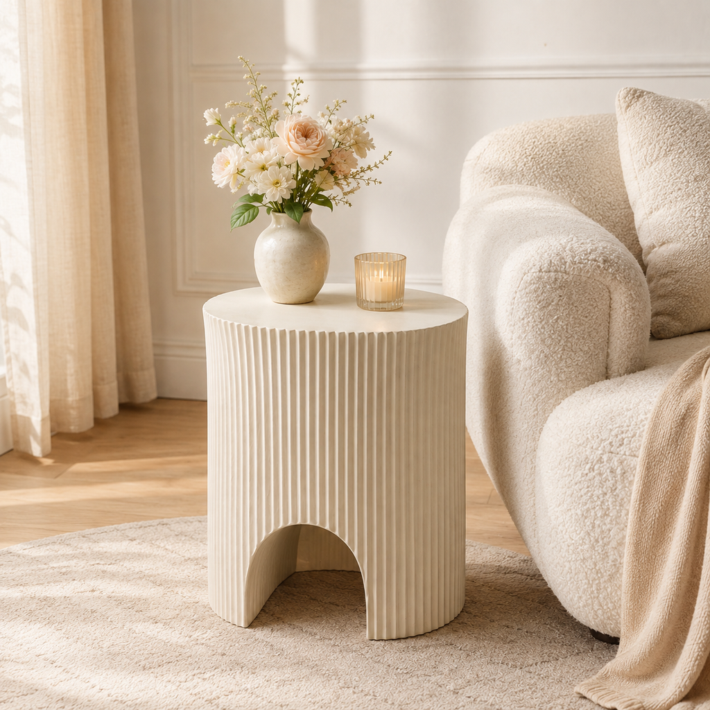 LdxcaHcv™ Crescent Pleat Accent Table