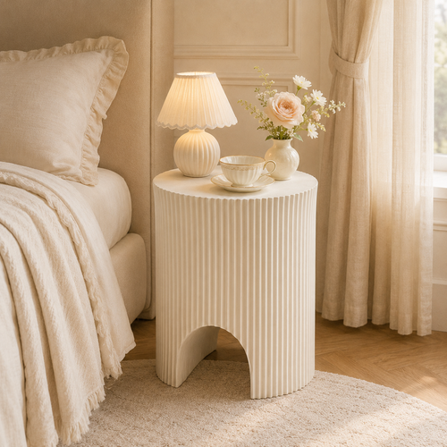 LdxcaHcv™ Crescent Pleat Accent Table